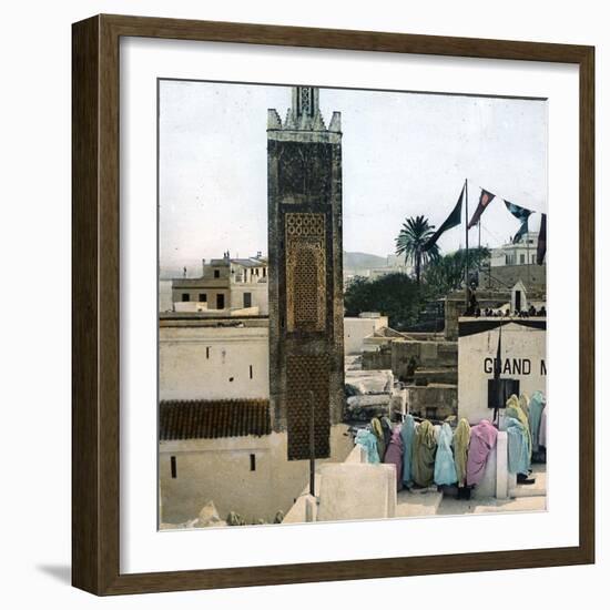 Tangier (Morocco), the Minaret of the Mosque, Circa 1885-Leon, Levy et Fils-Framed Photographic Print