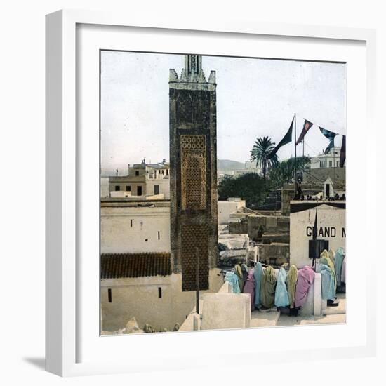 Tangier (Morocco), the Minaret of the Mosque, Circa 1885-Leon, Levy et Fils-Framed Photographic Print