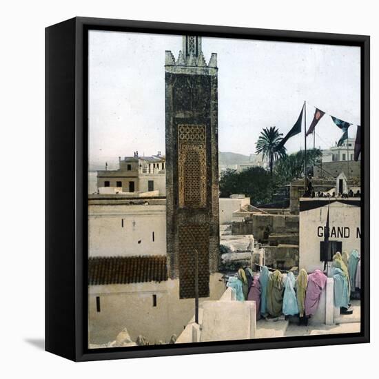 Tangier (Morocco), the Minaret of the Mosque, Circa 1885-Leon, Levy et Fils-Framed Stretched Canvas