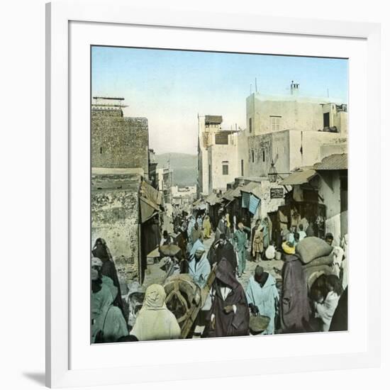 Tangier (Morocco), the Street of the Mosque, Circa 1885-Leon, Levy et Fils-Framed Photographic Print