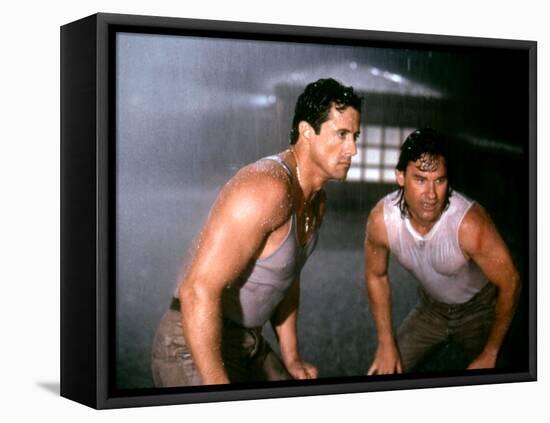 TANGO & CASH, 1989 directed by ANDREY KONCHALOVSKIY Sylvester Stallone and Kurt Russell (photo)-null-Framed Stretched Canvas