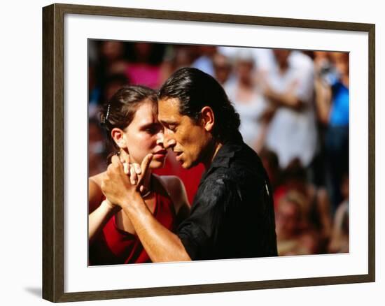 Tango Dancers at Sunday Market in Plaza Dorrego, Buenos Aires, Argentina-Michael Taylor-Framed Photographic Print