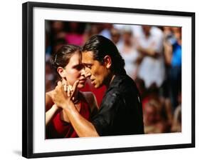 Tango Dancers at Sunday Market in Plaza Dorrego, Buenos Aires, Argentina-Michael Taylor-Framed Photographic Print