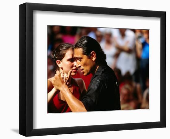 Tango Dancers at Sunday Market in Plaza Dorrego, Buenos Aires, Argentina-Michael Taylor-Framed Photographic Print