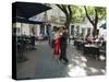 Tango Dancers Dancing for Tips at a Sidewalk Cafe-null-Stretched Canvas