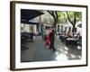 Tango Dancers Dancing for Tips at a Sidewalk Cafe-null-Framed Photographic Print