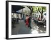 Tango Dancers Dancing for Tips at a Sidewalk Cafe-null-Framed Photographic Print