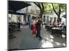 Tango Dancers Dancing for Tips at a Sidewalk Cafe-null-Mounted Photographic Print