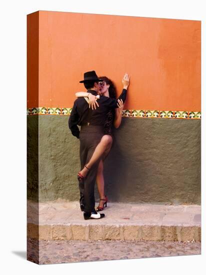 Tango Dancers in Streets of San Miguel De Allende, Mexico-Nancy Rotenberg-Stretched Canvas
