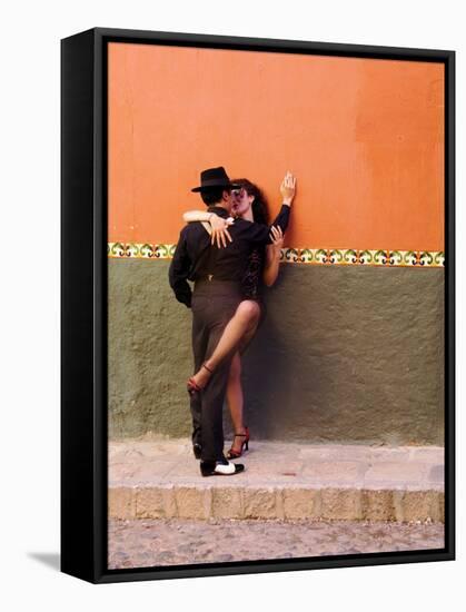 Tango Dancers in Streets of San Miguel De Allende, Mexico-Nancy Rotenberg-Framed Stretched Canvas