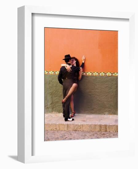 Tango Dancers in Streets of San Miguel De Allende, Mexico-Nancy Rotenberg-Framed Photographic Print