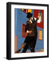 Tango Dancers on Calle Caminito, La Boca District, Buenos Aires, Argentina-Sergio Pitamitz-Framed Photographic Print