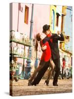 Tango Dancers on Caminito Avenue, La Boca District, Buenos Aires, Argentina-Stuart Westmoreland-Stretched Canvas