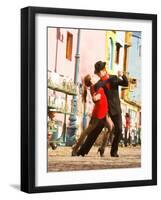 Tango Dancers on Caminito Avenue, La Boca District, Buenos Aires, Argentina-Stuart Westmoreland-Framed Photographic Print