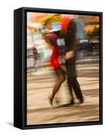 Tango Dancers on Caminito Avenue, La Boca District, Buenos Aires, Argentina-Stuart Westmoreland-Framed Stretched Canvas