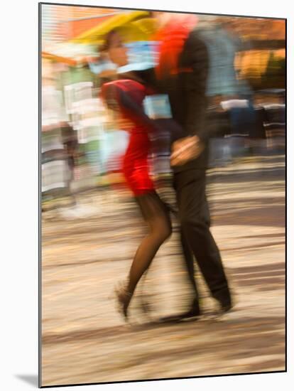 Tango Dancers on Caminito Avenue, La Boca District, Buenos Aires, Argentina-Stuart Westmoreland-Mounted Photographic Print