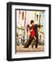 Tango Dancers on Caminito Avenue, La Boca District, Buenos Aires, Argentina-Stuart Westmoreland-Framed Premium Photographic Print