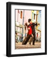 Tango Dancers on Caminito Avenue, La Boca District, Buenos Aires, Argentina-Stuart Westmoreland-Framed Photographic Print