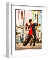 Tango Dancers on Caminito Avenue, La Boca District, Buenos Aires, Argentina-Stuart Westmoreland-Framed Photographic Print