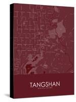 Tangshan, China Red Map-null-Stretched Canvas