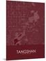 Tangshan, China Red Map-null-Mounted Poster