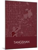 Tangshan, China Red Map-null-Mounted Poster