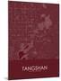 Tangshan, China Red Map-null-Mounted Poster