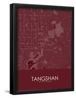 Tangshan, China Red Map-null-Framed Poster