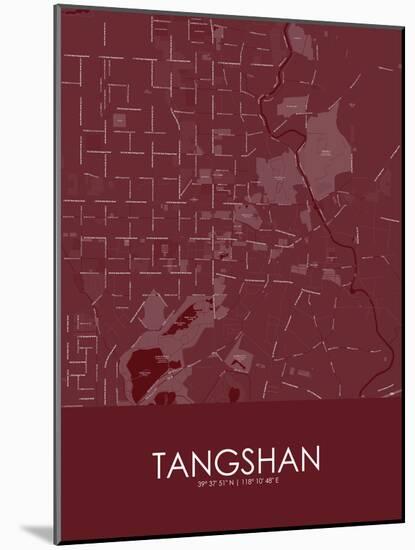 Tangshan, China Red Map-null-Mounted Poster