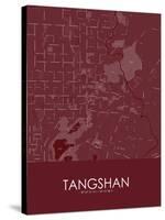 Tangshan, China Red Map-null-Stretched Canvas