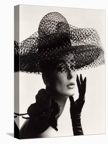 Tania Mallet in a Madame Paulette Stiffened Net Picture Hat, 1963-John French-Stretched Canvas