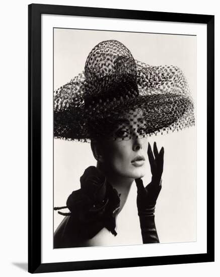 Tania Mallet in a Madame Paulette Stiffened Net Picture Hat, 1963-John French-Framed Giclee Print