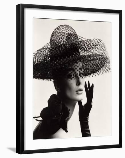 Tania Mallet in a Madame Paulette Stiffened Net Picture Hat, 1963-John French-Framed Giclee Print