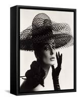 Tania Mallet in a Madame Paulette Stiffened Net Picture Hat, 1963-John French-Framed Stretched Canvas