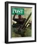 "Tank Attack," Saturday Evening Post Cover, January 9, 1943-Mead Schaeffer-Framed Giclee Print