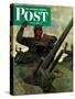 "Tank Attack," Saturday Evening Post Cover, January 9, 1943-Mead Schaeffer-Stretched Canvas