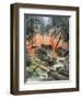 Tank Battle in the Forests of Leningrad-Achille Beltrame-Framed Art Print