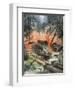 Tank Battle in the Forests of Leningrad-Achille Beltrame-Framed Art Print