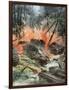 Tank Battle in the Forests of Leningrad-Achille Beltrame-Framed Art Print