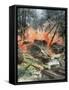 Tank Battle in the Forests of Leningrad-Achille Beltrame-Framed Stretched Canvas