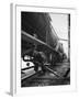 Tank Cars Line Up to Take on Crude Oil at Siding of Standard Oil of New Jersey Refinery-null-Framed Photographic Print