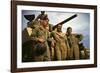 Tank Crew Leaning on M-4 Tank, Ft. Knox, Ky.-null-Framed Photographic Print