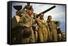 Tank Crew Leaning on M-4 Tank, Ft. Knox, Ky.-null-Framed Stretched Canvas