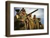 Tank Crew Leaning on M-4 Tank, Ft. Knox, Ky.-null-Framed Premium Photographic Print