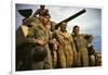 Tank Crew Leaning on M-4 Tank, Ft. Knox, Ky.-null-Framed Photographic Print