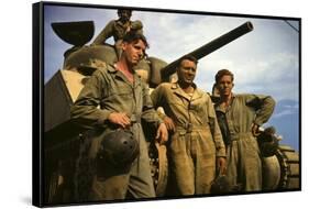 Tank Crew Leaning on M-4 Tank, Ft. Knox, Ky.-null-Framed Stretched Canvas