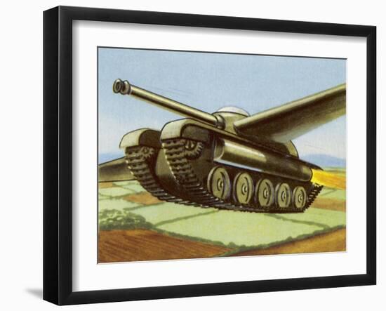 Tank Equipped with Retractable Wings-null-Framed Art Print