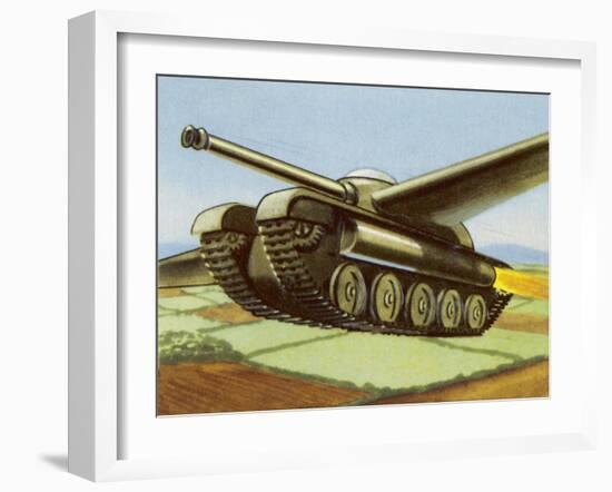 Tank Equipped with Retractable Wings-null-Framed Art Print