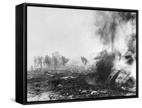 Tank Exploding into Flames-null-Framed Stretched Canvas