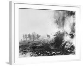 Tank Exploding into Flames-null-Framed Photographic Print